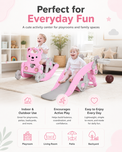 Tivaro™ 5-in-1 Toddler Slide & Rocking Climber – Indoor Outdoor Activity Playset for Ages 1–5
