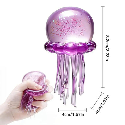 Soft Gel Filled Sensory Squeeze Toy, Stretchy Elastic Squishy Stress Relief Ball, Calming Anxiety Reducing Hand Fidget, Cute Relaxing Jelly Texture, Fun Portable Handheld Squeeze Toy Gift for All Ages